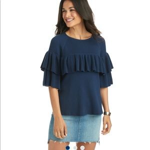 Vineyard Vines Ribbed Ruffle Sweater